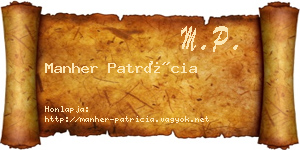 Manher Patrícia névjegykártya